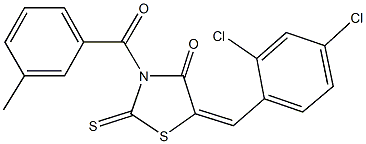 5-(2,4-dichlorobenzylidene)-3-(3-methylbenzoyl)-2-thioxo-1,3-thiazolidin-4-one Structure