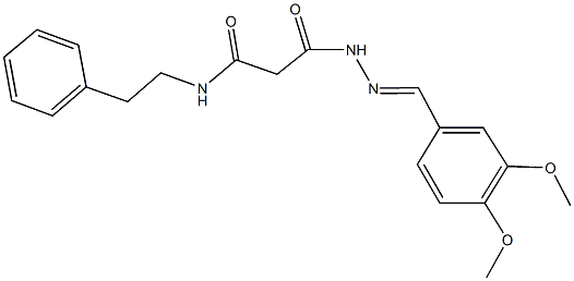 3-[2-(3,4-dimethoxybenzylidene)hydrazino]-3-oxo-N-(2-phenylethyl)propanamide,352331-10-3,结构式