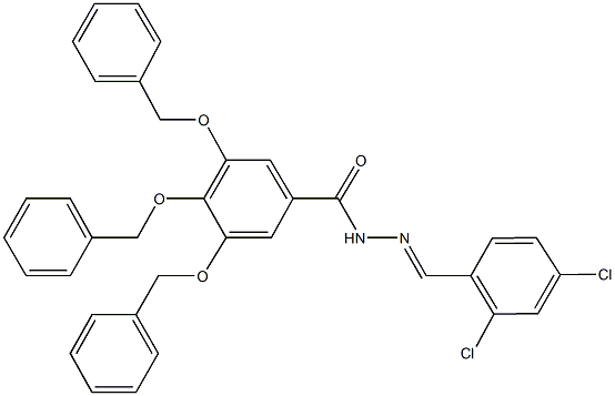 3,4,5-tris(benzyloxy)-N'-(2,4-dichlorobenzylidene)benzohydrazide Structure