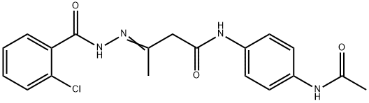 N-[4-(acetylamino)phenyl]-3-[(2-chlorobenzoyl)hydrazono]butanamide Structure