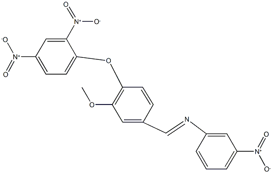 N-[4-(2,4-dinitrophenoxy)-3-methoxybenzylidene]-3-nitroaniline 化学構造式