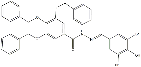 3,4,5-tris(benzyloxy)-N'-(3,5-dibromo-4-hydroxybenzylidene)benzohydrazide Structure