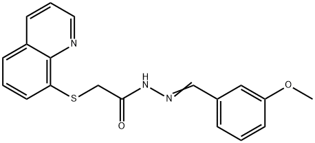 N'-(3-methoxybenzylidene)-2-(8-quinolinylsulfanyl)acetohydrazide 化学構造式