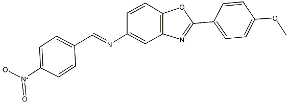 5-({4-nitrobenzylidene}amino)-2-(4-methoxyphenyl)-1,3-benzoxazole 化学構造式