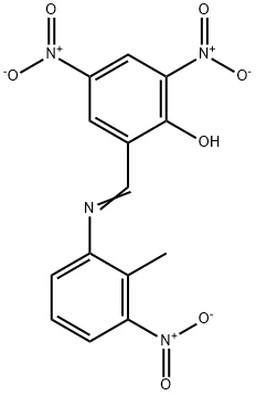 2,4-bisnitro-6-[({3-nitro-2-methylphenyl}imino)methyl]phenol Structure