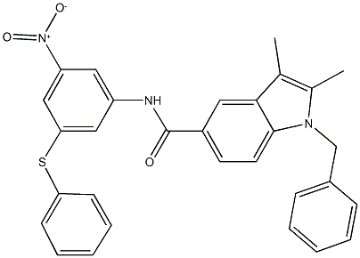 1-benzyl-N-[3-nitro-5-(phenylsulfanyl)phenyl]-2,3-dimethyl-1H-indole-5-carboxamide Structure