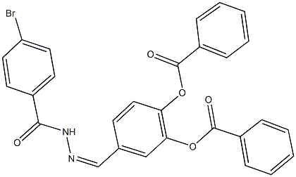2-(benzoyloxy)-5-[2-(4-bromobenzoyl)carbohydrazonoyl]phenyl benzoate Struktur