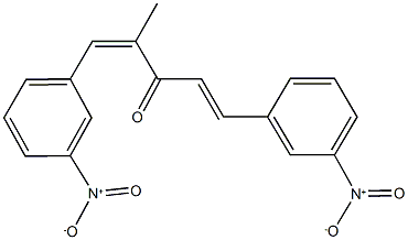 1,5-bis{3-nitrophenyl}-2-methyl-1,4-pentadien-3-one Struktur