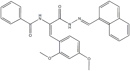 N-(2-(2,4-dimethoxyphenyl)-1-{[2-(1-naphthylmethylene)hydrazino]carbonyl}vinyl)benzamide Structure