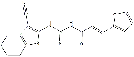 N-(3-cyano-4,5,6,7-tetrahydro-1-benzothien-2-yl)-N'-[3-(2-furyl)acryloyl]thiourea Structure