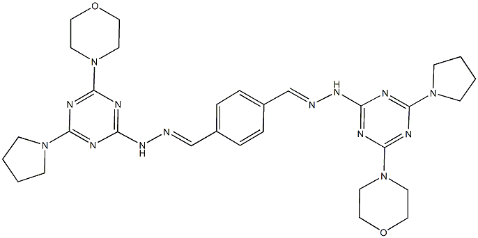 terephthalaldehyde bis{[4-(4-morpholinyl)-6-(1-pyrrolidinyl)-1,3,5-triazin-2-yl]hydrazone} Structure