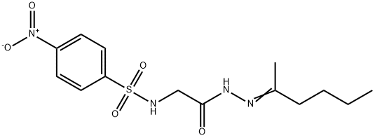 4-nitro-N-{2-[2-(1-methylpentylidene)hydrazino]-2-oxoethyl}benzenesulfonamide Structure