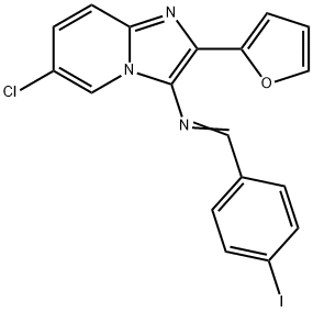 6-chloro-2-(2-furyl)-N-(4-iodobenzylidene)imidazo[1,2-a]pyridin-3-amine Structure