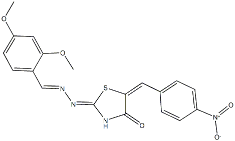 2,4-dimethoxybenzaldehyde (5-{4-nitrobenzylidene}-4-oxo-1,3-thiazolidin-2-ylidene)hydrazone Structure