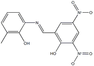 2-{[(2-hydroxy-3-methylphenyl)imino]methyl}-4,6-bisnitrophenol,352335-02-5,结构式