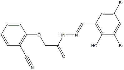 2-(2-cyanophenoxy)-N'-(3,5-dibromo-2-hydroxybenzylidene)acetohydrazide Structure