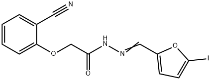 2-(2-cyanophenoxy)-N'-[(5-iodo-2-furyl)methylene]acetohydrazide 结构式