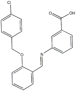 3-({2-[(4-chlorobenzyl)oxy]benzylidene}amino)benzoic acid 结构式