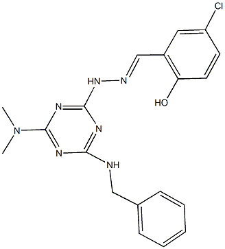 352336-03-9 5-chloro-2-hydroxybenzaldehyde [4-(benzylamino)-6-(dimethylamino)-1,3,5-triazin-2-yl]hydrazone