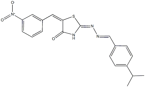 4-isopropylbenzaldehyde (5-{3-nitrobenzylidene}-4-oxo-1,3-thiazolidin-2-ylidene)hydrazone,352336-23-3,结构式