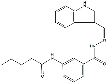 N-(3-{[2-(1H-indol-3-ylmethylene)hydrazino]carbonyl}phenyl)pentanamide Structure