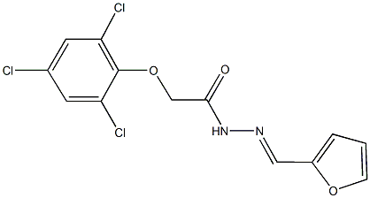 N'-(2-furylmethylene)-2-(2,4,6-trichlorophenoxy)acetohydrazide 化学構造式