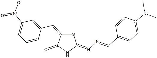 4-(dimethylamino)benzaldehyde (5-{3-nitrobenzylidene}-4-oxo-1,3-thiazolidin-2-ylidene)hydrazone Structure