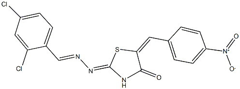 2,4-dichlorobenzaldehyde (5-{4-nitrobenzylidene}-4-oxo-1,3-thiazolidin-2-ylidene)hydrazone Structure