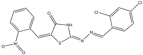 2,4-dichlorobenzaldehyde (5-{2-nitrobenzylidene}-4-oxo-1,3-thiazolidin-2-ylidene)hydrazone Structure