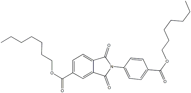 heptyl 2-{4-[(heptyloxy)carbonyl]phenyl}-1,3-dioxo-5-isoindolinecarboxylate 结构式