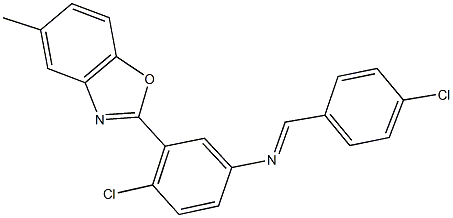 N-(4-chlorobenzylidene)-N-[4-chloro-3-(5-methyl-1,3-benzoxazol-2-yl)phenyl]amine|