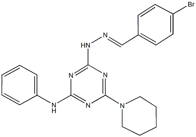 4-bromobenzaldehyde [4-anilino-6-(1-piperidinyl)-1,3,5-triazin-2-yl]hydrazone,352337-25-8,结构式