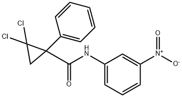 2,2-dichloro-N-{3-nitrophenyl}-1-phenylcyclopropanecarboxamide 化学構造式