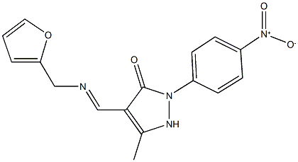 4-{[(2-furylmethyl)imino]methyl}-2-{4-nitrophenyl}-5-methyl-1,2-dihydro-3H-pyrazol-3-one Structure