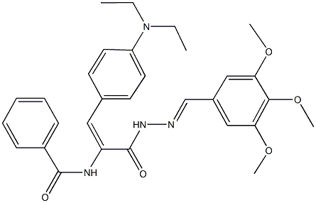 352337-62-3 N-(2-[4-(diethylamino)phenyl]-1-{[2-(3,4,5-trimethoxybenzylidene)hydrazino]carbonyl}vinyl)benzamide