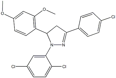 3-(4-chlorophenyl)-1-(2,5-dichlorophenyl)-5-(2,4-dimethoxyphenyl)-4,5-dihydro-1H-pyrazole 结构式