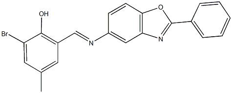 2-bromo-4-methyl-6-{[(2-phenyl-1,3-benzoxazol-5-yl)imino]methyl}phenol|