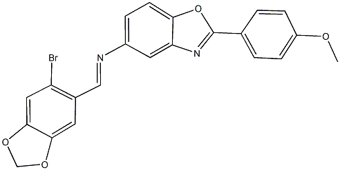 N-[(6-bromo-1,3-benzodioxol-5-yl)methylene]-N-[2-(4-methoxyphenyl)-1,3-benzoxazol-5-yl]amine Structure