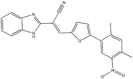2-(1H-benzimidazol-2-yl)-3-(5-{5-nitro-2,4-dimethylphenyl}-2-furyl)acrylonitrile Structure