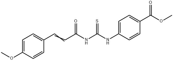 methyl 4-[({[3-(4-methoxyphenyl)acryloyl]amino}carbothioyl)amino]benzoate Struktur