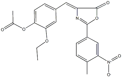 2-ethoxy-4-[(2-{3-nitro-4-methylphenyl}-5-oxo-1,3-oxazol-4(5H)-ylidene)methyl]phenyl acetate Structure