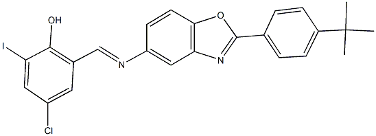 2-({[2-(4-tert-butylphenyl)-1,3-benzoxazol-5-yl]imino}methyl)-4-chloro-6-iodophenol,352338-69-3,结构式