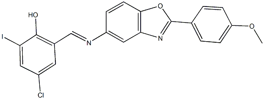 4-chloro-2-iodo-6-({[2-(4-methoxyphenyl)-1,3-benzoxazol-5-yl]imino}methyl)phenol|