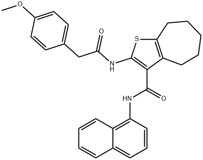 2-{[(4-methoxyphenyl)acetyl]amino}-N-(1-naphthyl)-5,6,7,8-tetrahydro-4H-cyclohepta[b]thiophene-3-carboxamide Structure