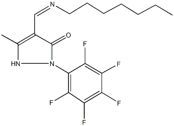 4-[(heptylimino)methyl]-5-methyl-2-(2,3,4,5,6-pentafluorophenyl)-1,2-dihydro-3H-pyrazol-3-one|