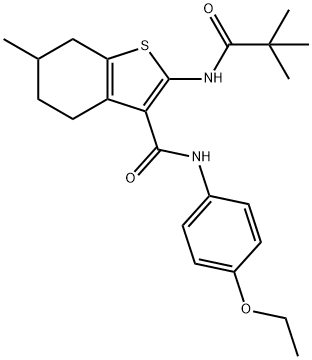 2-[(2,2-dimethylpropanoyl)amino]-N-(4-ethoxyphenyl)-6-methyl-4,5,6,7-tetrahydro-1-benzothiophene-3-carboxamide Structure