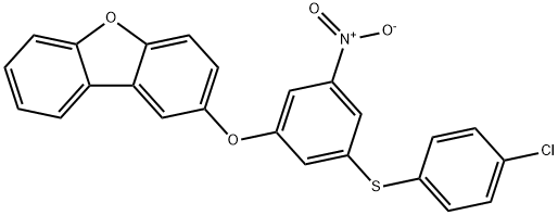 2-{3-[(4-chlorophenyl)sulfanyl]-5-nitrophenoxy}dibenzo[b,d]furan 化学構造式