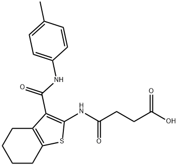 4-oxo-4-{[3-(4-toluidinocarbonyl)-4,5,6,7-tetrahydro-1-benzothien-2-yl]amino}butanoic acid 结构式