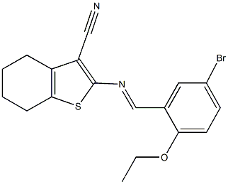 2-[(5-bromo-2-ethoxybenzylidene)amino]-4,5,6,7-tetrahydro-1-benzothiophene-3-carbonitrile Structure