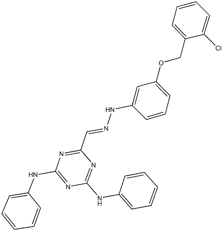 4,6-dianilino-1,3,5-triazine-2-carbaldehyde {3-[(2-chlorobenzyl)oxy]phenyl}hydrazone Struktur